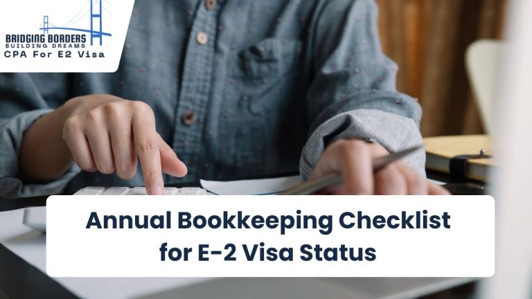 E-2 visa bookkeeping checklist